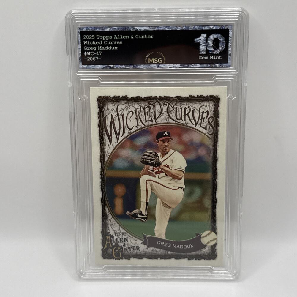 2025 Topps Allen & Ginter Greg Maddux WC-17 MLB Braves Wicked Curves Graded 10